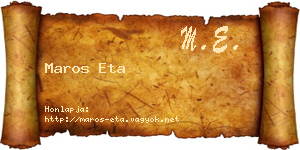 Maros Eta névjegykártya